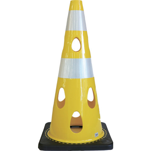 ＣＡＲ−ＢＯＹ　点滅灯設置可能タイプ（上部切り欠き加工あり）　穴あきコーン　反射ホワイト　イエロー