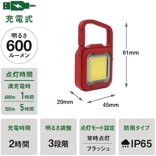ｍｕｓａｓｈｉ　充電式スーパーフラッシュライト６Ｗレッド