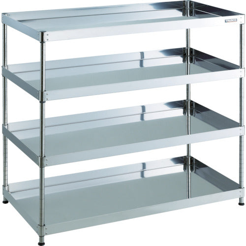 ＴＲＵＳＣＯ　ステンレス製ワゴン　クリーンフェニックスワゴン　ＳＵＳ４３０　ラック型　Ｗ１２００×Ｄ６００×Ｈ７７２　３段
