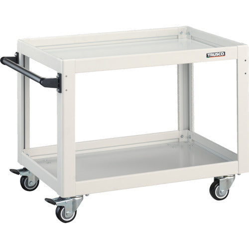 ＴＲＵＳＣＯ　ツールワゴン　ドルフィン　７５０×５００　４輪自在　ウレタン車輪　ホワイト