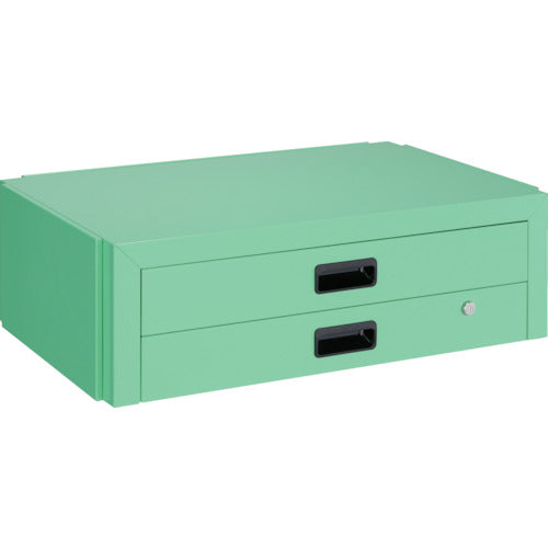 ＴＲＵＳＣＯ　ツールワゴン　ドルフィン用引出　２段　７５０Ｘ５００　ヤンググリーン