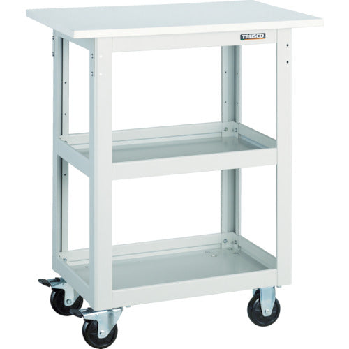 ＴＲＵＳＣＯ　ツールワゴン　ドルフィン　天板付　７５０Ｘ５００　ホワイト