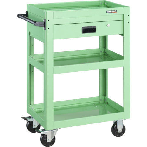 ＴＲＵＳＣＯ　ツールワゴン　ドルフィン　６００Ｘ４００　１段引出　ヤンググリーン
