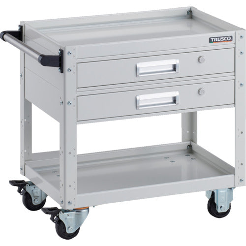 ＴＲＵＳＣＯ　ツールワゴン　イーグルワゴン　６００Ｘ４００ＸＨ６００　引出２段付　ホワイト