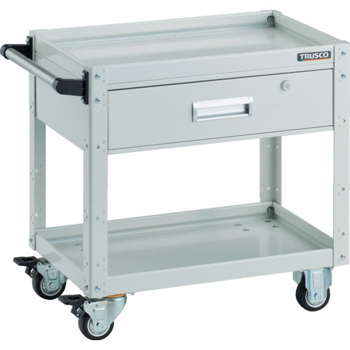 ＴＲＵＳＣＯ　ツールワゴン　イーグルワゴン　６００×４００　深型１段引出付　ウレタン車輪　ホワイト