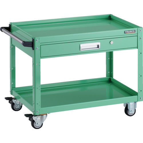 ＴＲＵＳＣＯ　ツールワゴン　イーグルワゴン　７５０×５００×Ｈ６００　引出付　ウレタン車輪　ヤンググリーン