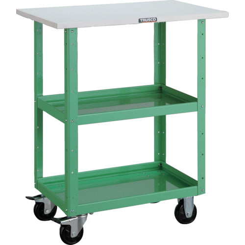 ＴＲＵＳＣＯ　ツールワゴン　イーグルワゴン　６００Ｘ４００ＸＨ８８０　天板付　ヤンググリーン