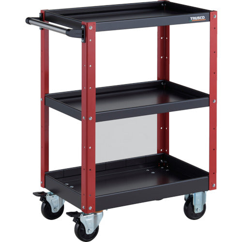 ＴＲＵＳＣＯ　ツールワゴン　イーグルワゴン　６００Ｘ４００ＸＨ８８０　浅２深１段　ブラック／レッド