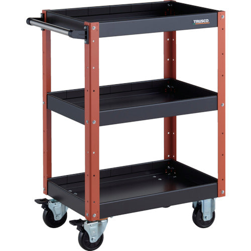 ＴＲＵＳＣＯ　ツールワゴン　イーグルワゴン　６００Ｘ４００ＸＨ８８０　深型３段　ブラック／オレンジ