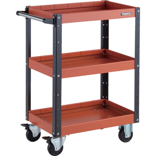 ＴＲＵＳＣＯ　ツールワゴン　イーグルワゴン　６００Ｘ４００ＸＨ８８０　深型３段　オレンジ／ブラック