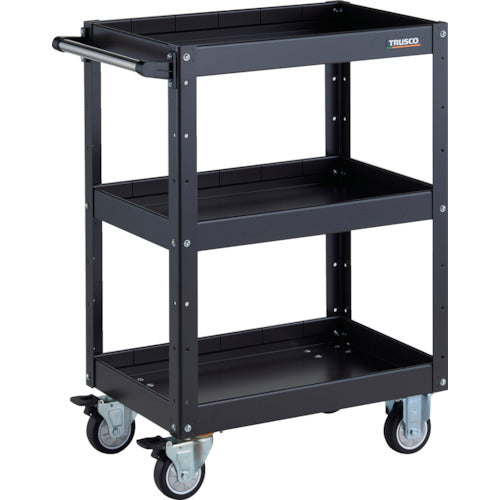 ＴＲＵＳＣＯ　ツールワゴン　イーグルワゴン　６００Ｘ４００ＸＨ８８０　深型３段　ウレタン車輪　ブラック