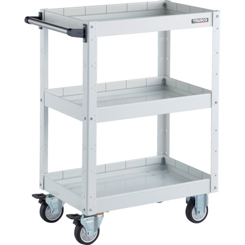 ＴＲＵＳＣＯ　ツールワゴン　イーグルワゴン　６００Ｘ４００ＸＨ８８０　深型３段　ウレタン車輪　ホワイト