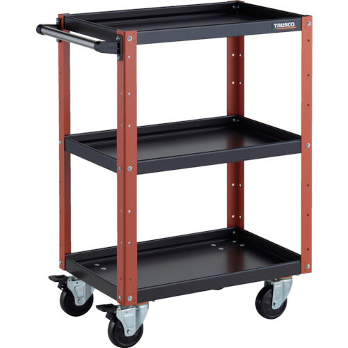 ＴＲＵＳＣＯ　ツールワゴン　イーグルワゴン　６００Ｘ４００ＸＨ８８０　４輪自在　ブラック／オレンジ