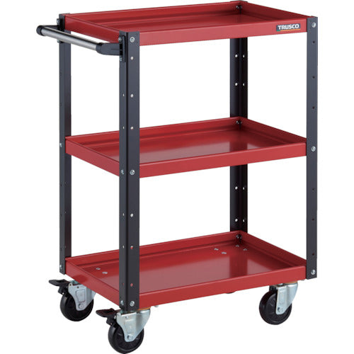ＴＲＵＳＣＯ　ツールワゴン　イーグルワゴン　６００Ｘ４００ＸＨ８８０　４輪自在　レッド／ブラック