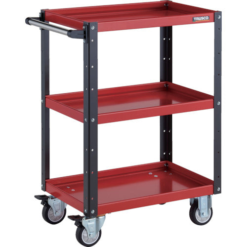 ＴＲＵＳＣＯ　ツールワゴン　イーグルワゴン　６００Ｘ４００ＸＨ８８０　ウレタン車輪　レッド／ブラック