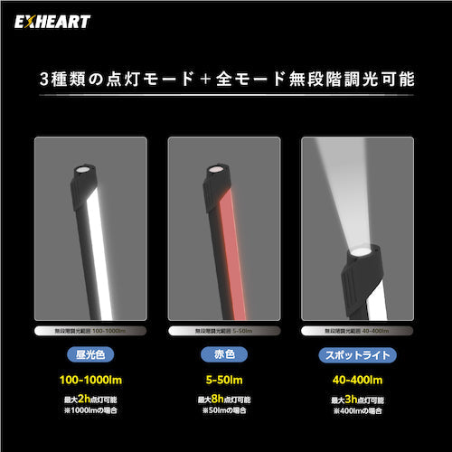 ＥＸＨＥＡＲＴ　充電式ＬＥＤマルチライト　１０００ルーメン