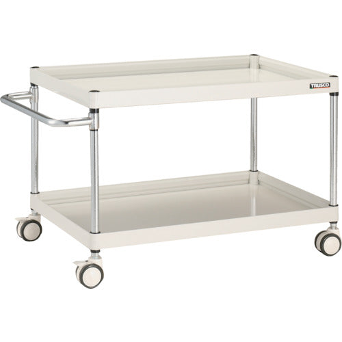 ＴＲＵＳＣＯ　ツールワゴン　ファルコンワゴン　９００×６００　ウレタン双輪車　ホワイト