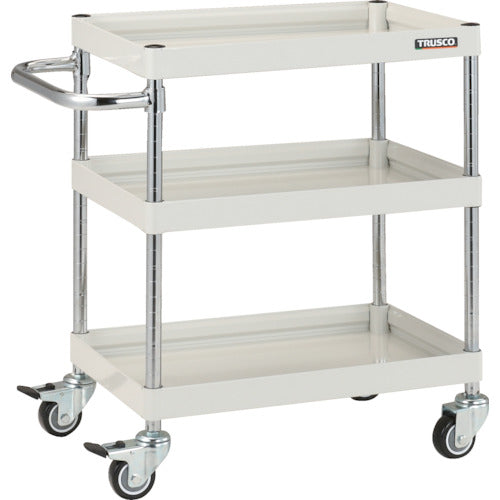 ＴＲＵＳＣＯ　ツールワゴン　ファルコンワゴン　６００×４００　ウレタン車輪　ホワイト