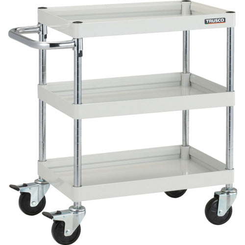 ＴＲＵＳＣＯ　ツールワゴン　ファルコンワゴン６００Ｘ４００　ゴム車輪　ホワイト