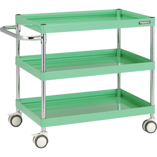ＴＲＵＳＣＯ　ツールワゴン　ファルコンワゴン　７５０×５００　ウレタン双輪車　ヤンググリーン