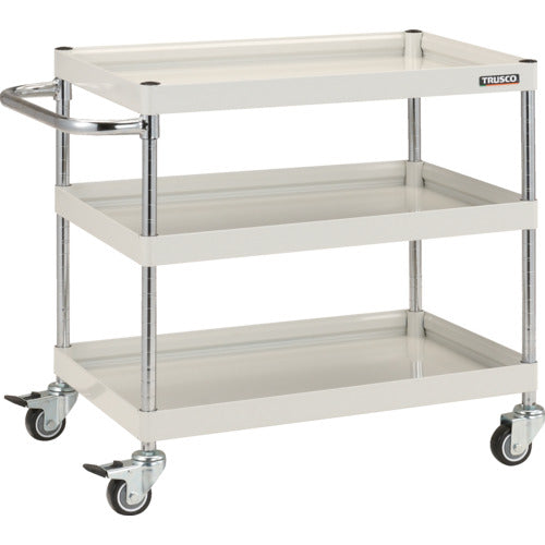 ＴＲＵＳＣＯ　ツールワゴン　ファルコンワゴン　７５０×５００　ウレタン車輪　ホワイト