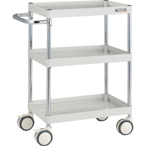 ＴＲＵＳＣＯ　ツールワゴン　ファルコンワゴン　６００×４００　ウレタン双輪車　ホワイト