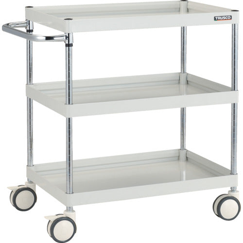 ＴＲＵＳＣＯ　ツールワゴン　ファルコンワゴン　７５０×５００　ウレタン双輪車　ホワイト