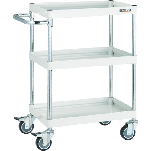 ＴＲＵＳＣＯ　ツールワゴン　ファルコンワゴン　９００×６００　ウレタン車輪　ホワイト