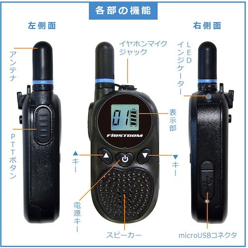 Ｆ．Ｒ．Ｃ．　日本製　超小型・特定小電力トランシーバー（ホワイト）