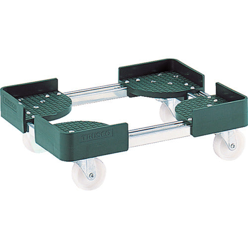 ＴＲＵＳＣＯ　伸縮式コンテナ台車　内寸４００－５００Ｘ６００－７００　ＳＵＳ製