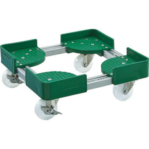 ＴＲＵＳＣＯ　伸縮式コンテナ台車　内寸４００−５００Ｘ６００−７００　ストッパー付