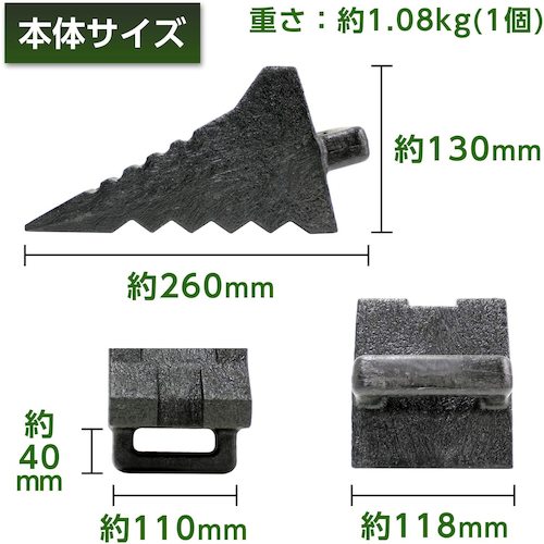 Ｍｅｌｔｅｃ　プラスチック　タイヤストッパー　２個入り　大型トラック以下