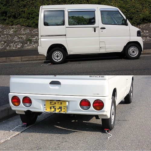 Ｍｅｌｔｅｃ　ゴム製　タイヤストッパー　２個入り　乗用車以下