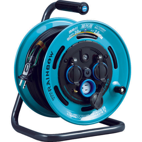 ハタヤ　屋外用レインボーリール　単相１００Ｖアース付　３０ｍ