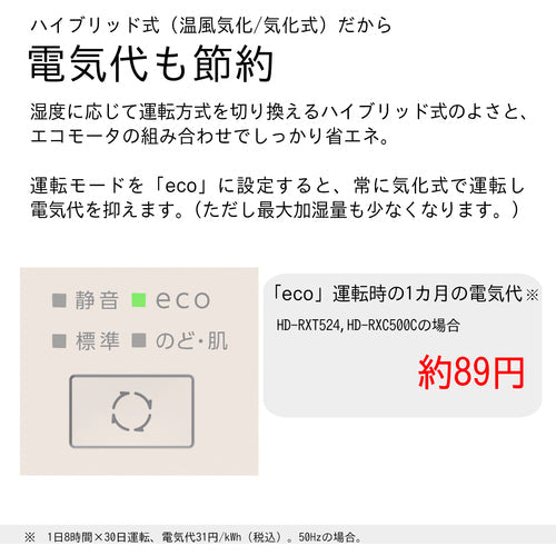 ダイニチ　気化ハイブリッド式加湿器　ＨＤ−ＲＸＣ５００Ｃ　ホワイト　０Ｈ５５３２０