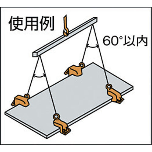 スーパー 横吊クランプ(ロックハンドル式)ワイドタイプ