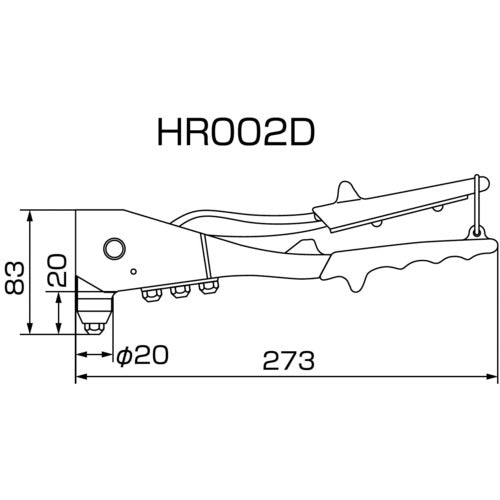 エビ ハンドリベッター(横型)リベット保持機能付