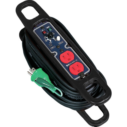 ＮＩＣＨＩＤＯ　ハンドリール　電流コントロールリール　１００Ｖ　３芯×１０ｍ　黒　アース付