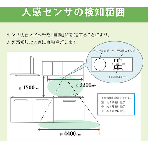 ＨｏｔａｌｕＸ　ＬＥＤキッチンライト人感センサ付ＦＬ２０形相当６６０ｌｍ