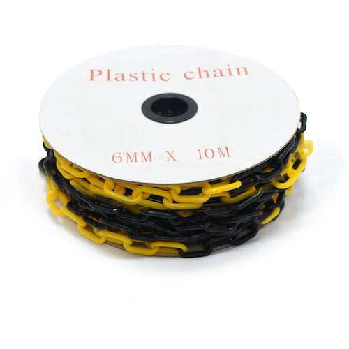 セーフラン　プラスチックチェーン　黄／黒　トラチェーン　１０ｍ