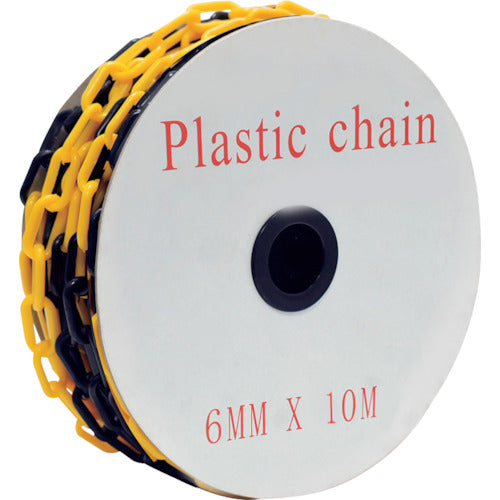 セーフラン　プラスチックチェーン　黄／黒　トラチェーン　１０ｍ