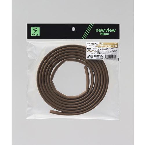 光　戸当りクッションテープＤ型茶　２．４ｍ