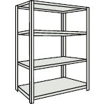 ＴＲＵＳＣＯ　スチールラック　軽量棚　中棚ボルトレス型　８７５Ｘ３００Ｘ１２００　４段　ネオグレー