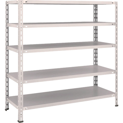 ＴＲＵＳＣＯ　スチールラック　軽量棚　中棚ボルトレス型１２００Ｘ４５０Ｘ１２００　５段　ネオグレー