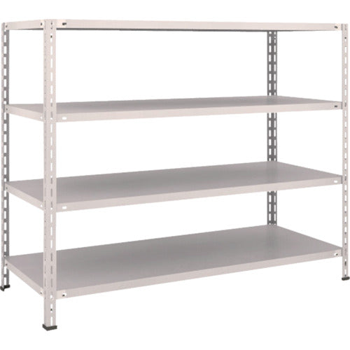 ＴＲＵＳＣＯ　スチールラック　軽量棚　中棚ボルトレス型１５００Ｘ６００Ｘ１２００　４段　ネオグレー