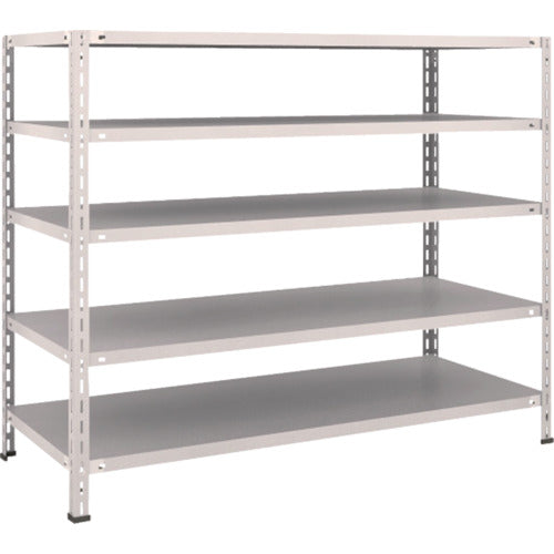 ＴＲＵＳＣＯ　スチールラック　軽量棚　中棚ボルトレス型１５００Ｘ６００Ｘ１２００　５段　ネオグレー