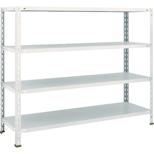 ＴＲＵＳＣＯ　スチールラック　軽量棚　中棚ボルトレス型１５００Ｘ４５０Ｘ１２００　４段　ネオグレー