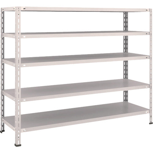 ＴＲＵＳＣＯ　スチールラック　軽量棚　中棚ボルトレス型１５００Ｘ４５０Ｘ１２００　５段　ネオグレー
