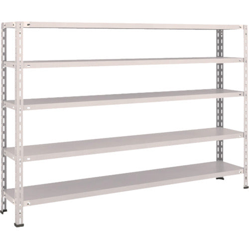 ＴＲＵＳＣＯ　スチールラック　軽量棚　中棚ボルトレス型１８００Ｘ３００Ｘ１２００　５段　ネオグレー