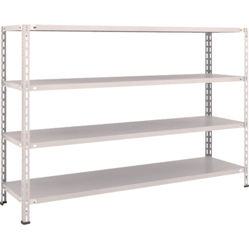 ＴＲＵＳＣＯ　スチールラック　軽量棚　中棚ボルトレス型１８００Ｘ４５０Ｘ１２００　４段　ネオグレー